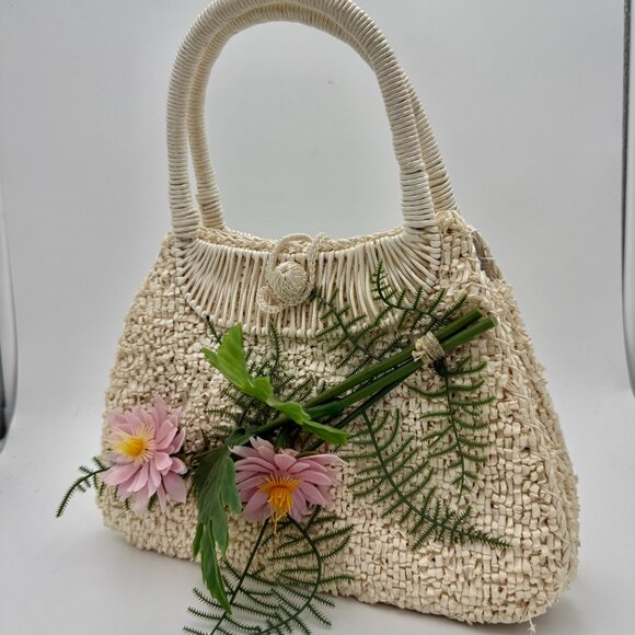 Vintage 1960s Handbag with plastic flowers - Picture 13 of 13